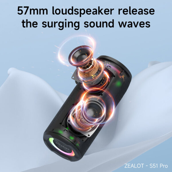 S51 Pro Shocking Bass Portable Bluetooth Speaker - Image 4